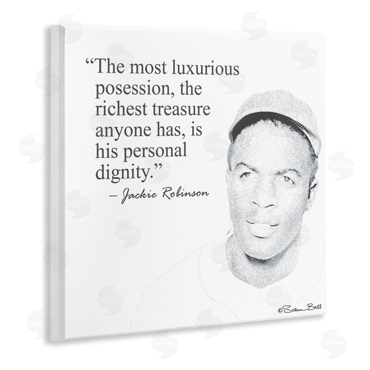 Personal Dignity Jackie Robinson Quote Black and White Wood Plaque Wall Art, Home Decor by Penny Lane Publishing