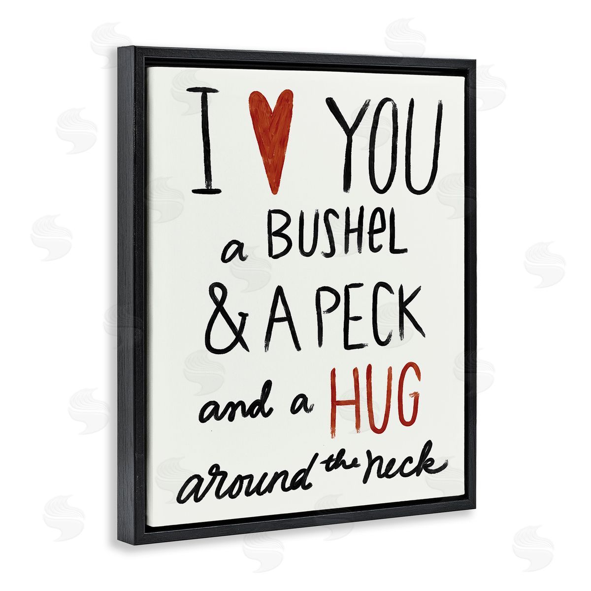 Bushel & Peck Romantic Phrase Black Floating Frame Canvas Wall Art, Home Decor by Katie Doucette