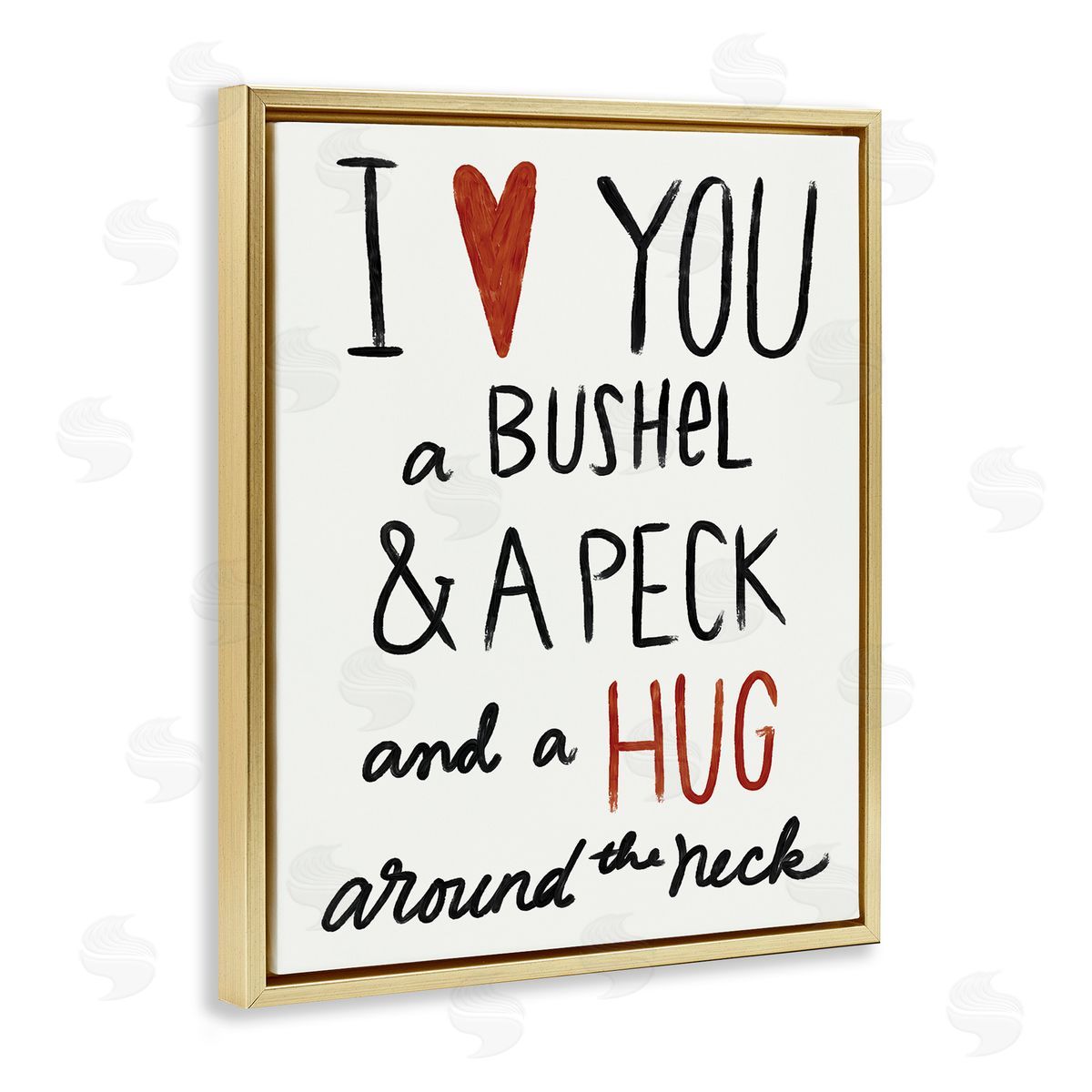 Bushel & Peck Romantic Phrase Gold Floating Frame Canvas Wall Art, Home Decor by Katie Doucette