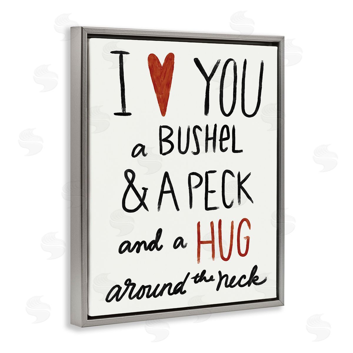 Bushel & Peck Romantic Phrase Grey Floating Frame Canvas Wall Art, Home Decor by Katie Doucette