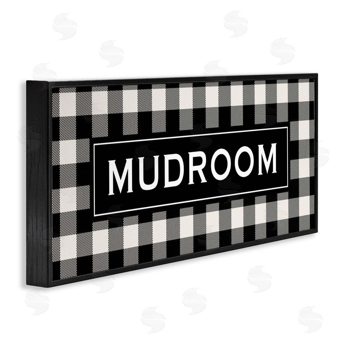 Mudroom Classic New England Plaid Black Frame Print Wall Art, Home Decor by Tammy Apple