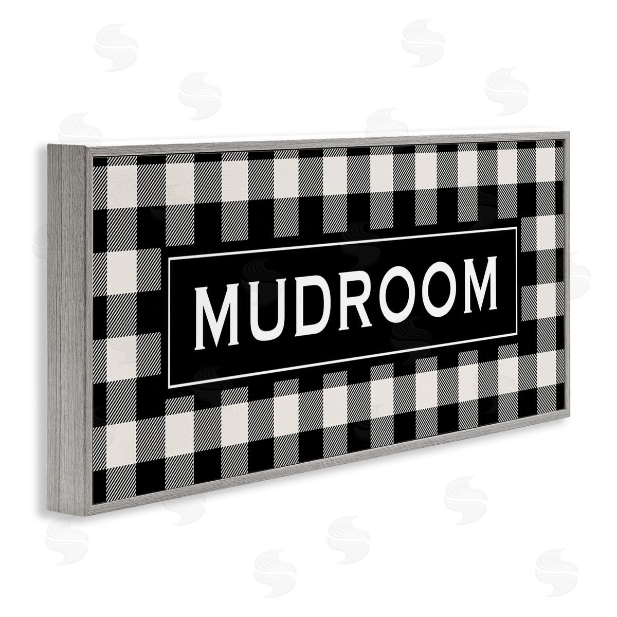 Mudroom Classic New England Plaid Grey Frame Print Wall Art, Home Decor by Tammy Apple