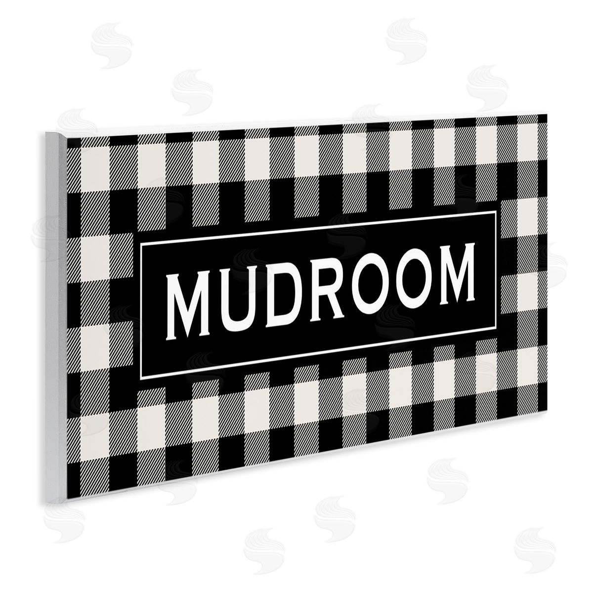Mudroom Classic New England Plaid Wood Plaque Wall Art, Home Decor by Tammy Apple