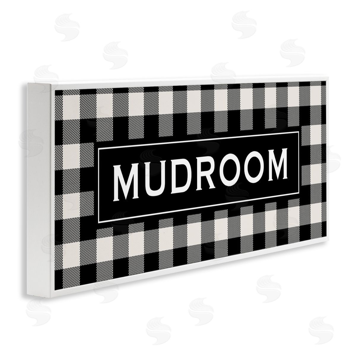 Mudroom Classic New England Plaid White Frame Print Wall Art, Home Decor by Tammy Apple