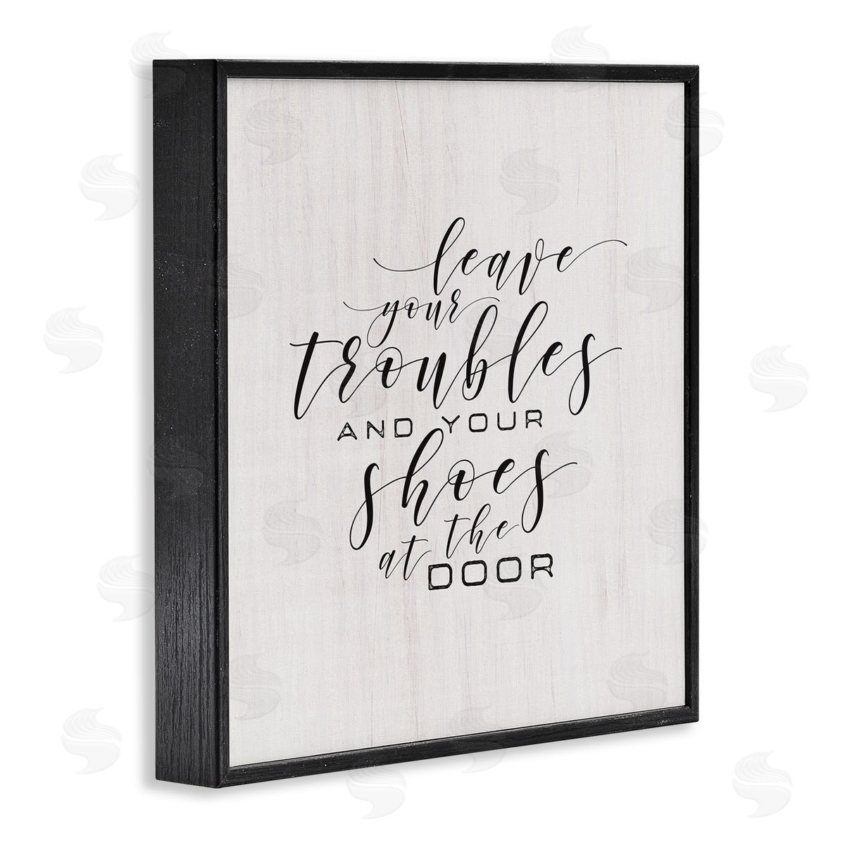 Troubles & Shoes at Door Black Frame Print Wall Art, Home Decor by Tammy Apple