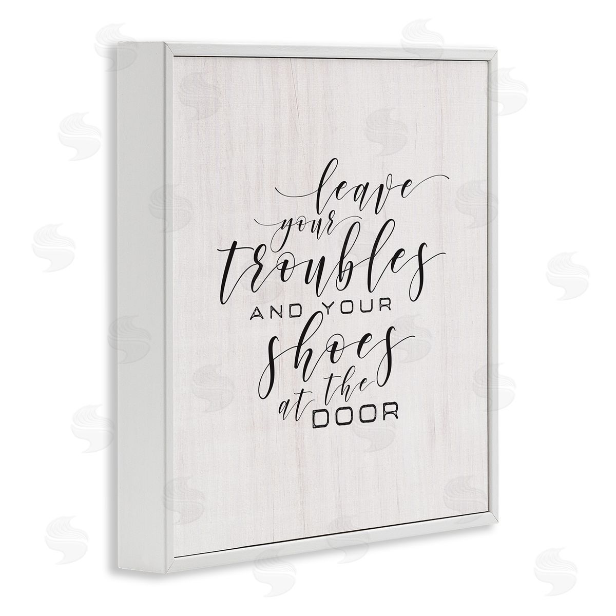 Troubles & Shoes at Door White Frame Print Wall Art, Home Decor by Tammy Apple