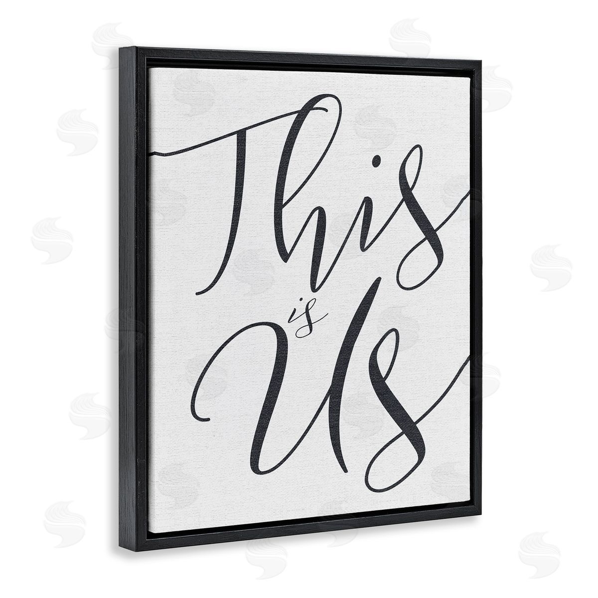 This Is Us Typography Black Floating Frame Canvas Wall Art, Home Decor by Stupell Studio