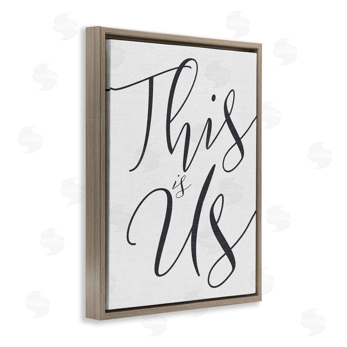 This Is Us Typography Brown Floating Frame Canvas Wall Art, Home Decor by Stupell Studio