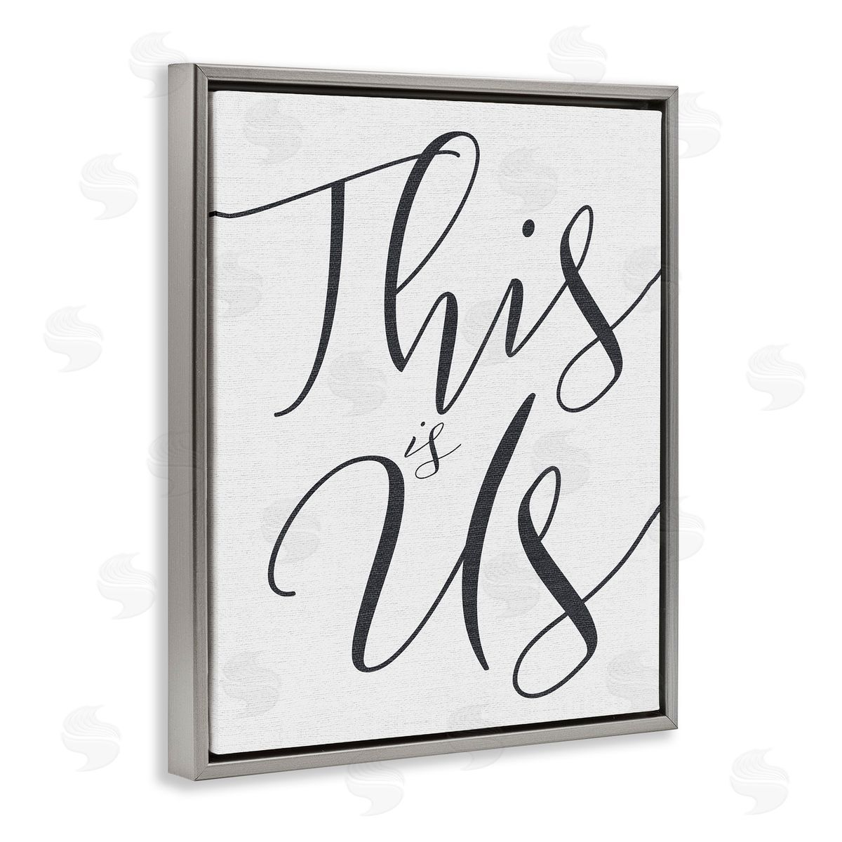 This Is Us Typography Grey Floating Frame Canvas Wall Art, Home Decor by Stupell Studio