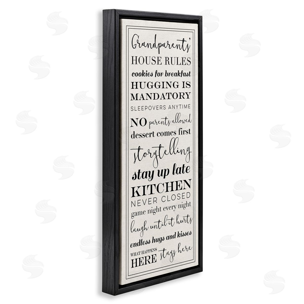 Grandparents House Rules Black Floating Frame Canvas Wall Art, Home Decor by Stupell Studio