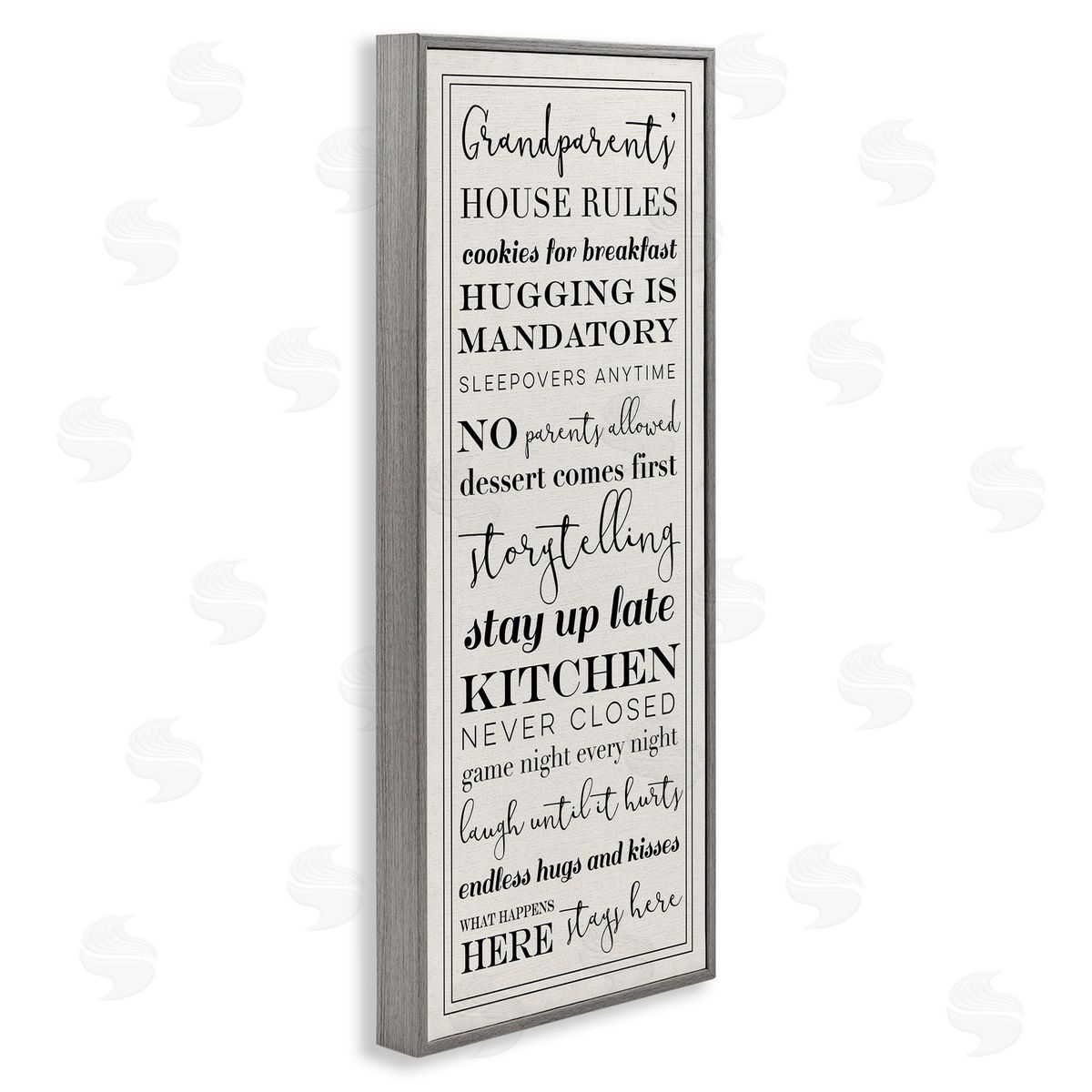 Grandparents House Rules Grey Frame Print Wall Art, Home Decor by Stupell Studio