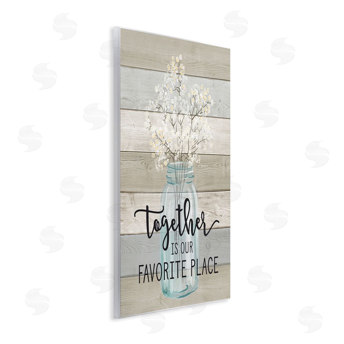 Together Favorite Place with Florals Wood Plaque Wall Art, Home Decor by Lettered and Lined