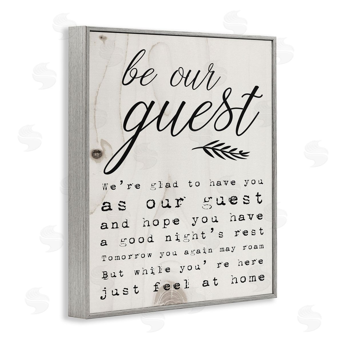 Be Our Guest Poem Cursive Grey Frame Print Wall Art, Home Decor by Stupell Studio