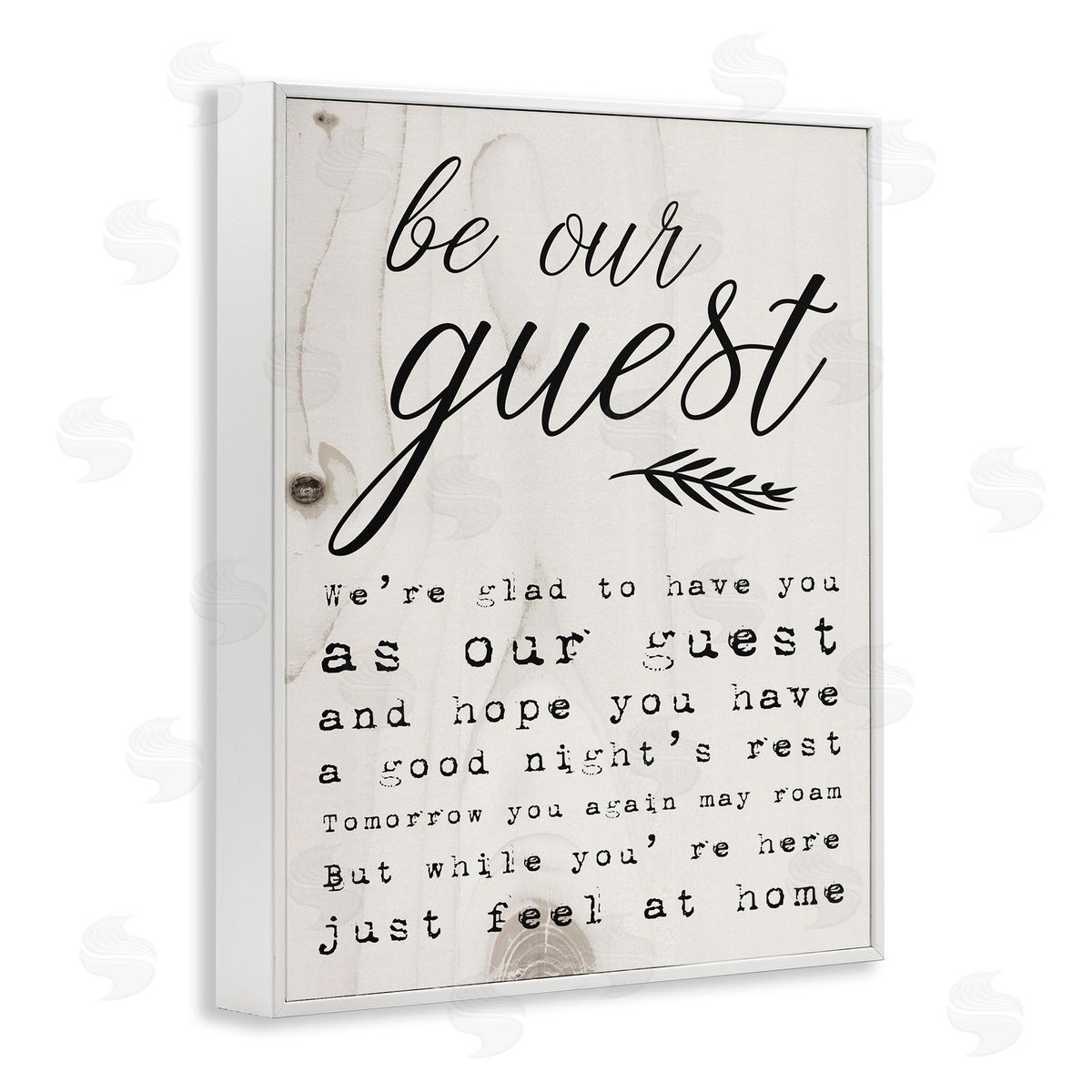 Be Our Guest Poem Cursive White Frame Print Wall Art, Home Decor by Stupell Studio