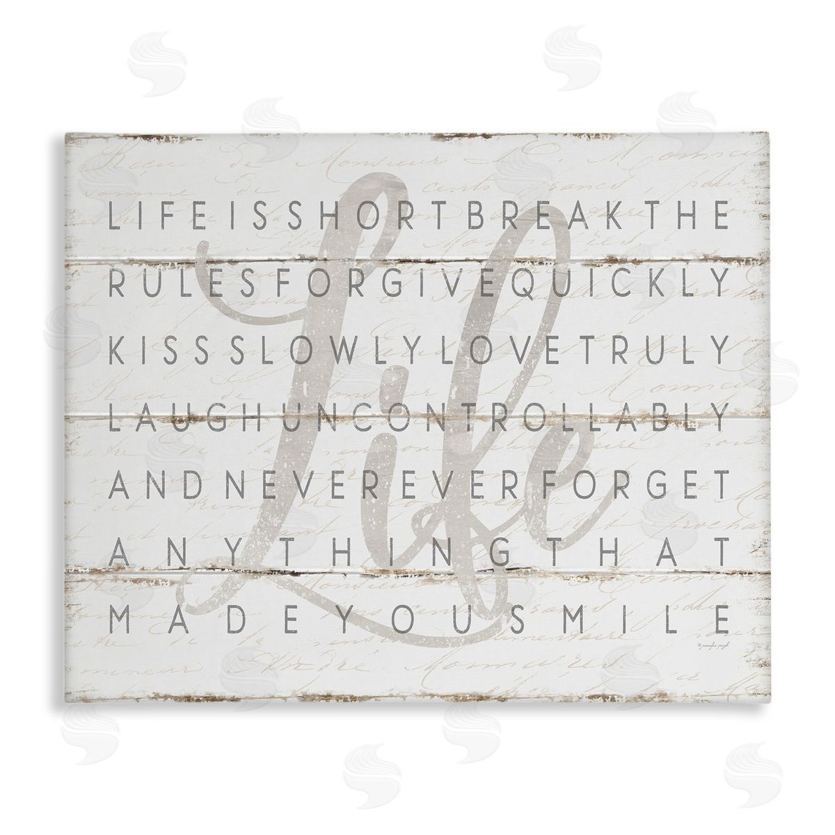 Life Is Short Sentiment Canvas Wall Art, Home Decor by Jennifer Pugh