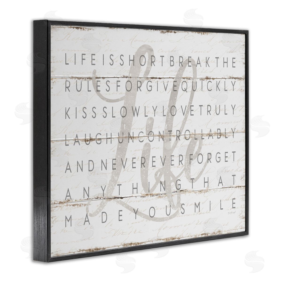 Life Is Short Sentiment Black Frame Print Wall Art, Home Decor by Jennifer Pugh