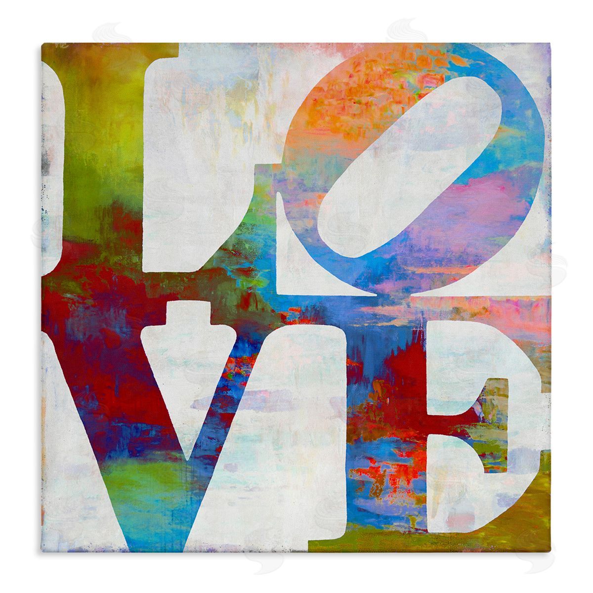 Love Rainbow Background Typography Canvas Wall Art, Home Decor by Jamie MacDowell