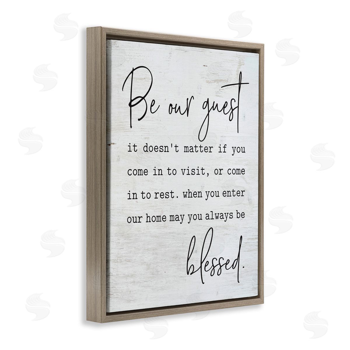 Be Our Guest Family Welcome Brown Floating Frame Canvas Wall Art, Home Decor by Lettered and Lined