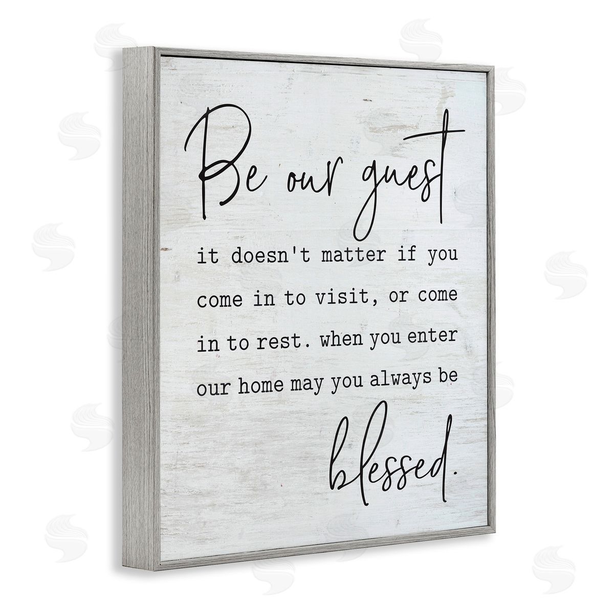 Be Our Guest Family Welcome Grey Frame Print Wall Art, Home Decor by Lettered and Lined