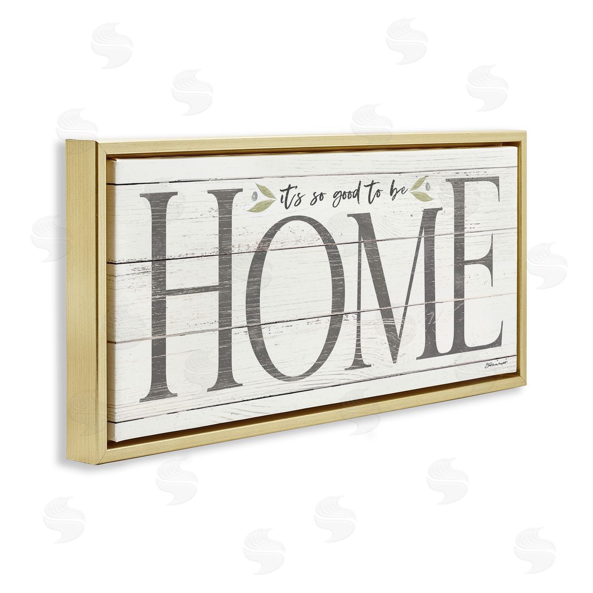 Good To Be Home Family Inspirational Gold Floating Frame Canvas Wall Art, Home Decor by Stephanie Workman Marrott