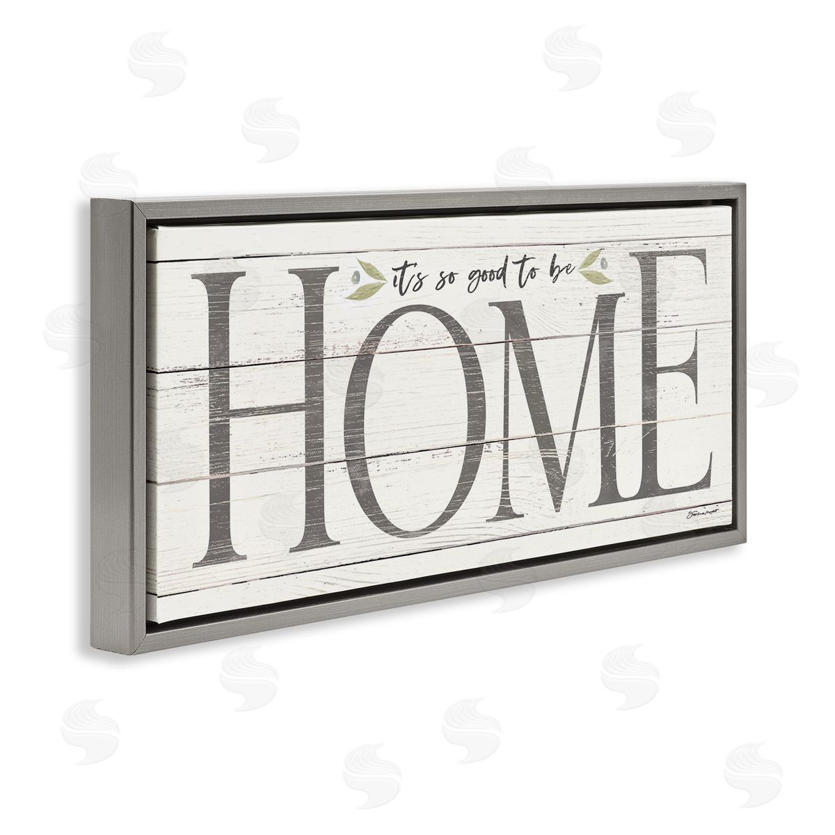 Good To Be Home Family Inspirational Grey Floating Frame Canvas Wall Art, Home Decor by Stephanie Workman Marrott