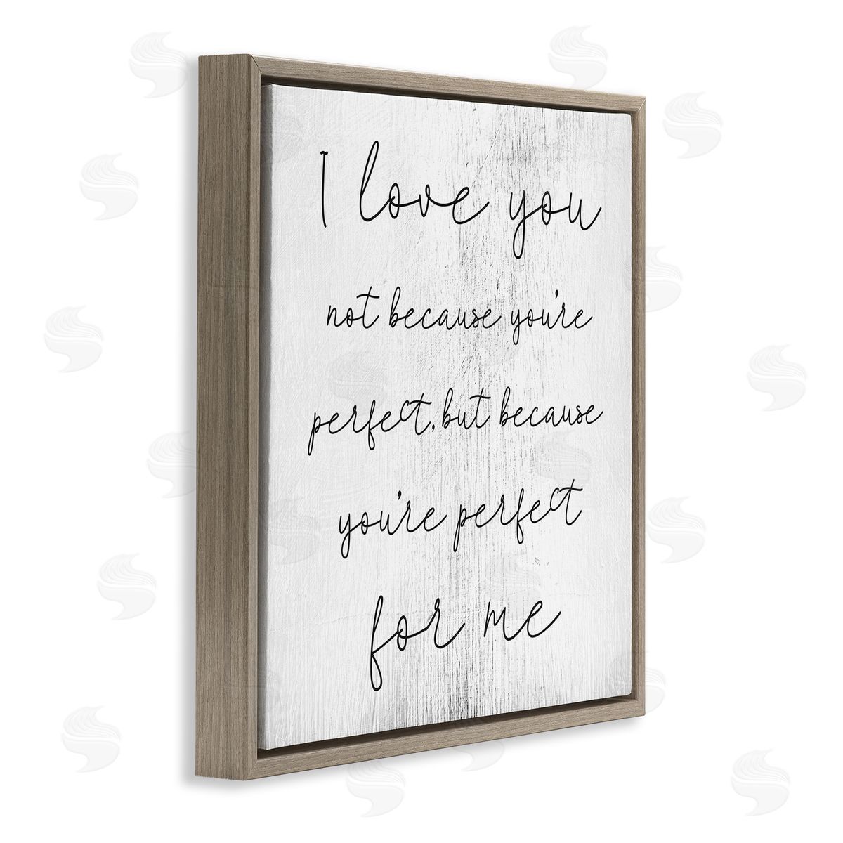 Love Not Perfect Inspirational Romance Brown Floating Frame Canvas Wall Art, Home Decor by Stupell Studio