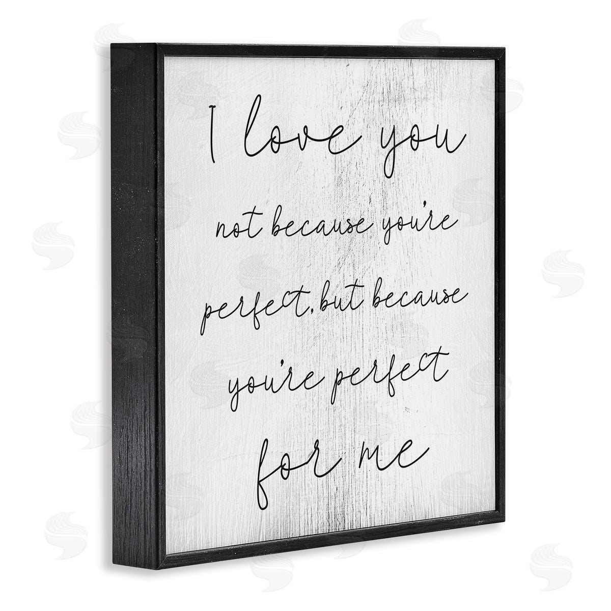 Love Not Perfect Inspirational Romance Black Frame Print Wall Art, Home Decor by Stupell Studio