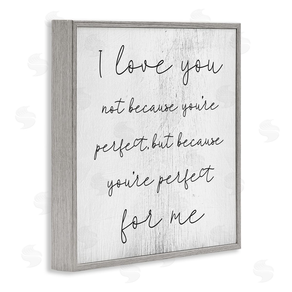 Love Not Perfect Inspirational Romance Grey Frame Print Wall Art, Home Decor by Stupell Studio