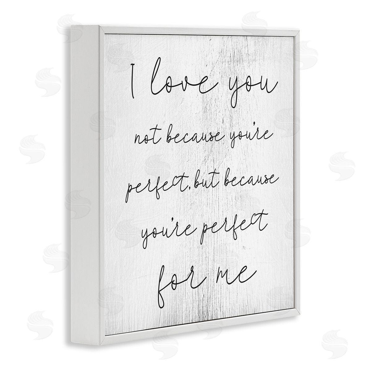 Love Not Perfect Inspirational Romance White Frame Print Wall Art, Home Decor by Stupell Studio
