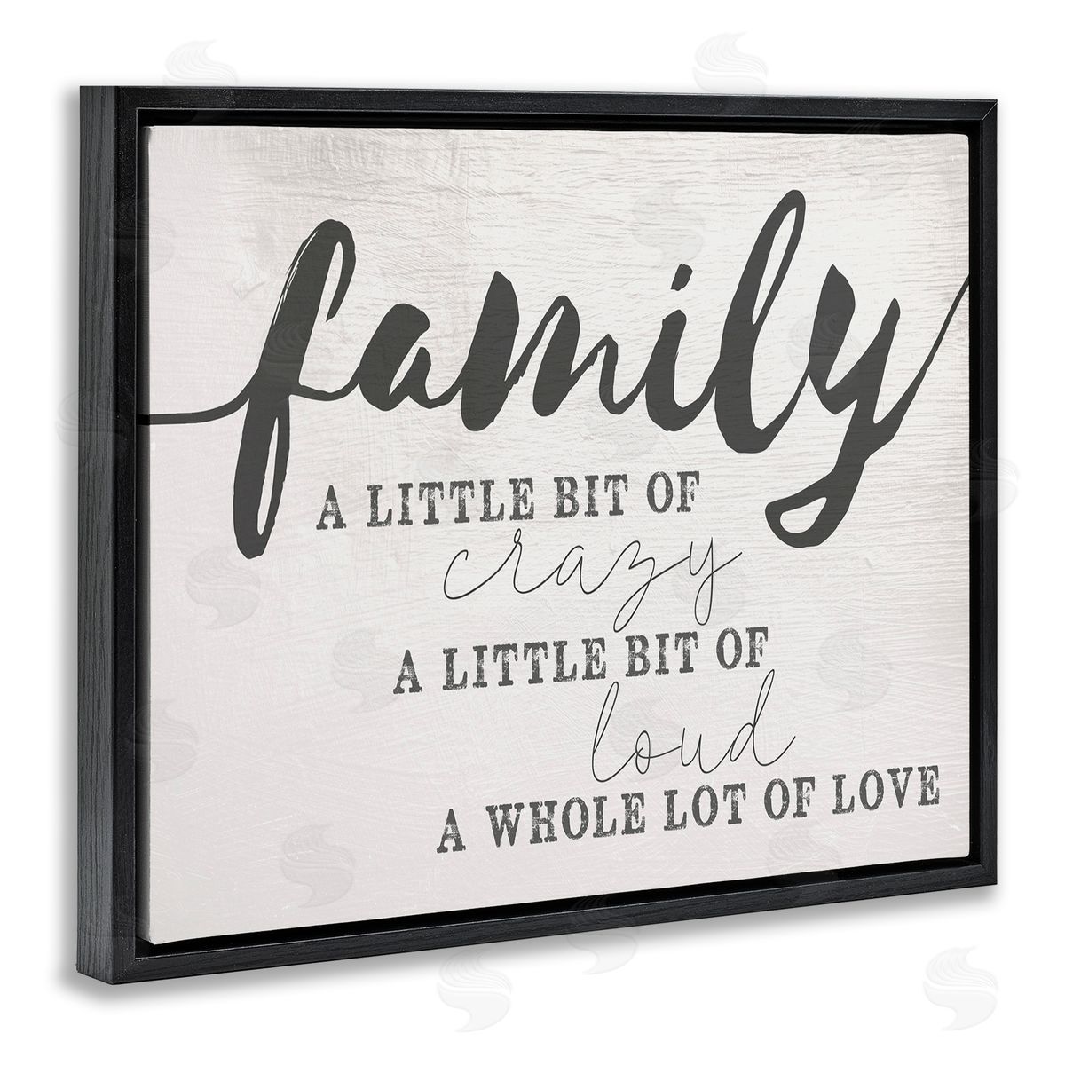 Family Crazy Loud Love Design Black Floating Frame Canvas Wall Art, Home Decor by Stupell Studio