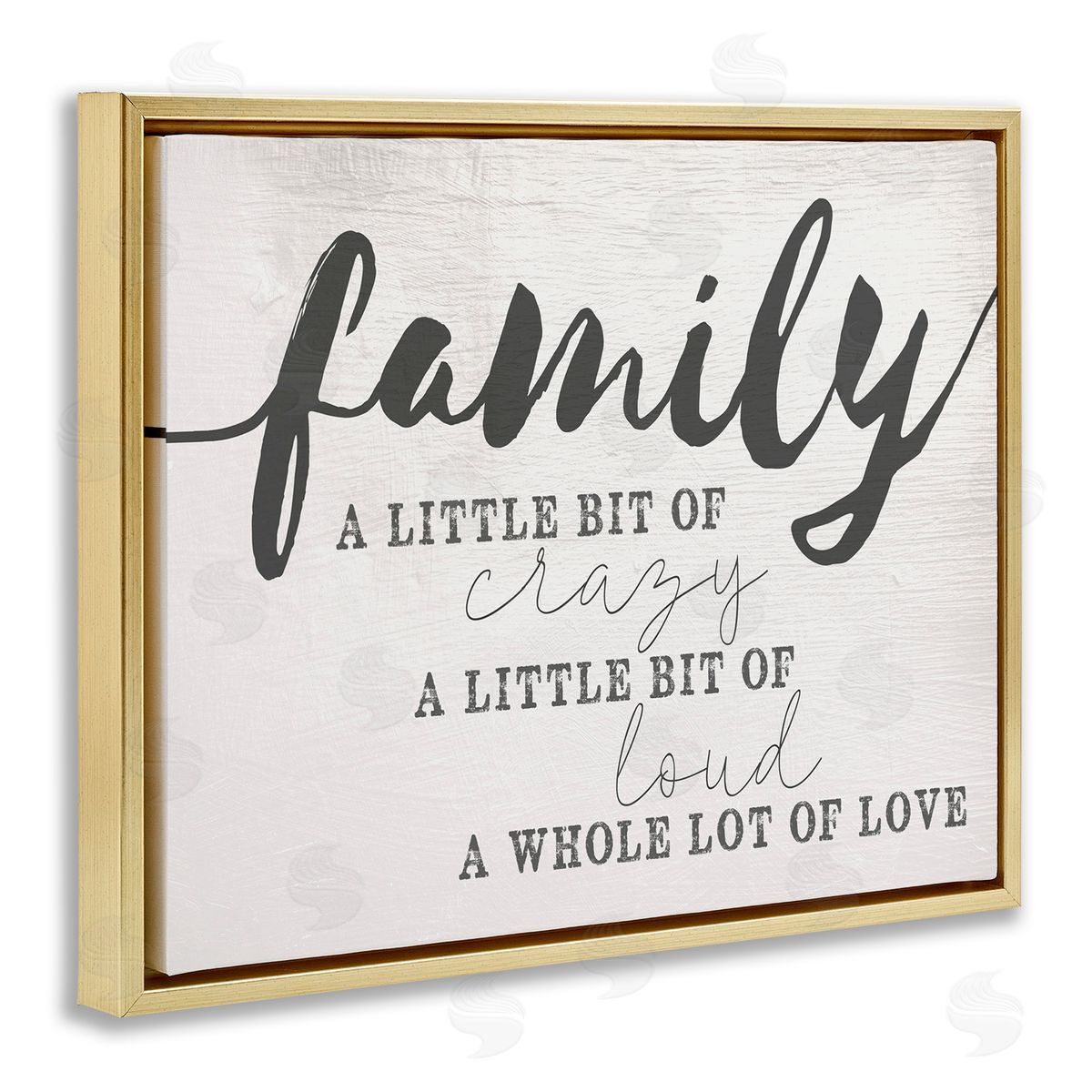 Family Crazy Loud Love Design Gold Floating Frame Canvas Wall Art, Home Decor by Stupell Studio