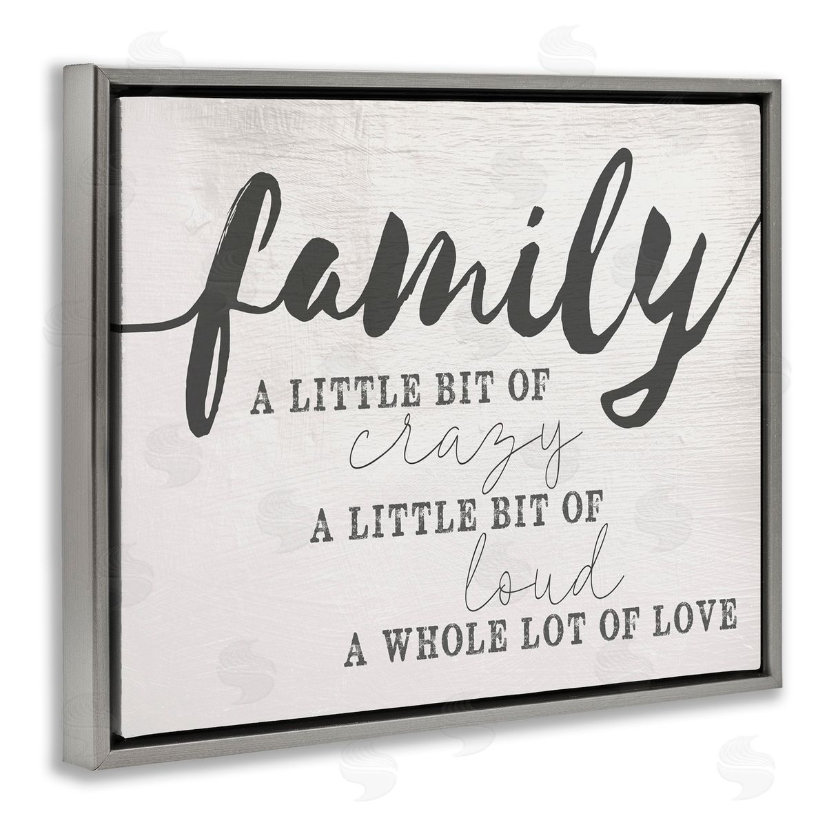 Family Crazy Loud Love Design Grey Floating Frame Canvas Wall Art, Home Decor by Stupell Studio