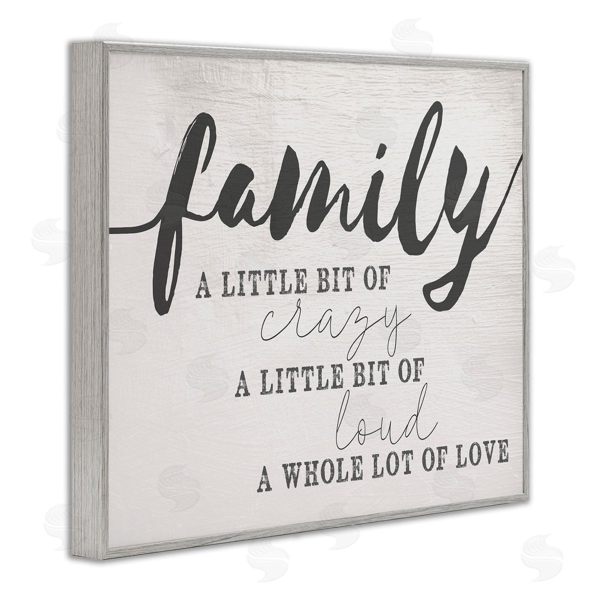 Family Crazy Loud Love Design Grey Frame Print Wall Art, Home Decor by Stupell Studio