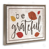 Stupell Studio | Be Grateful Fall Leaves Typography