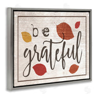 Stupell Studio | Be Grateful Fall Leaves Typography