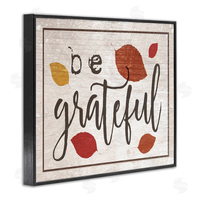 Stupell Studio | Be Grateful Fall Leaves Typography