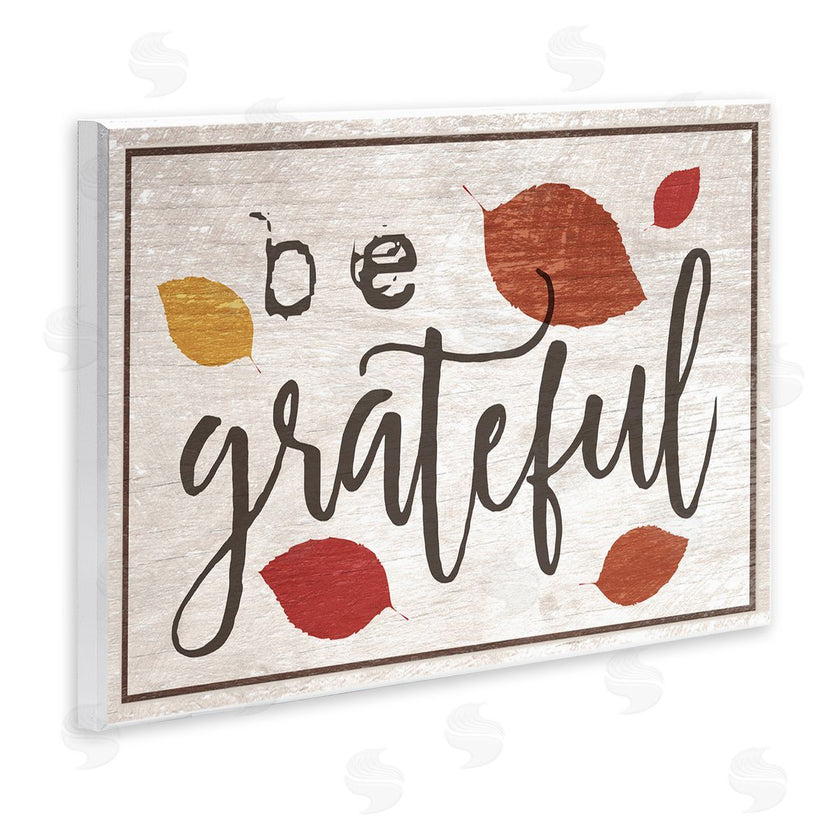 Stupell Studio | Be Grateful Fall Leaves Typography