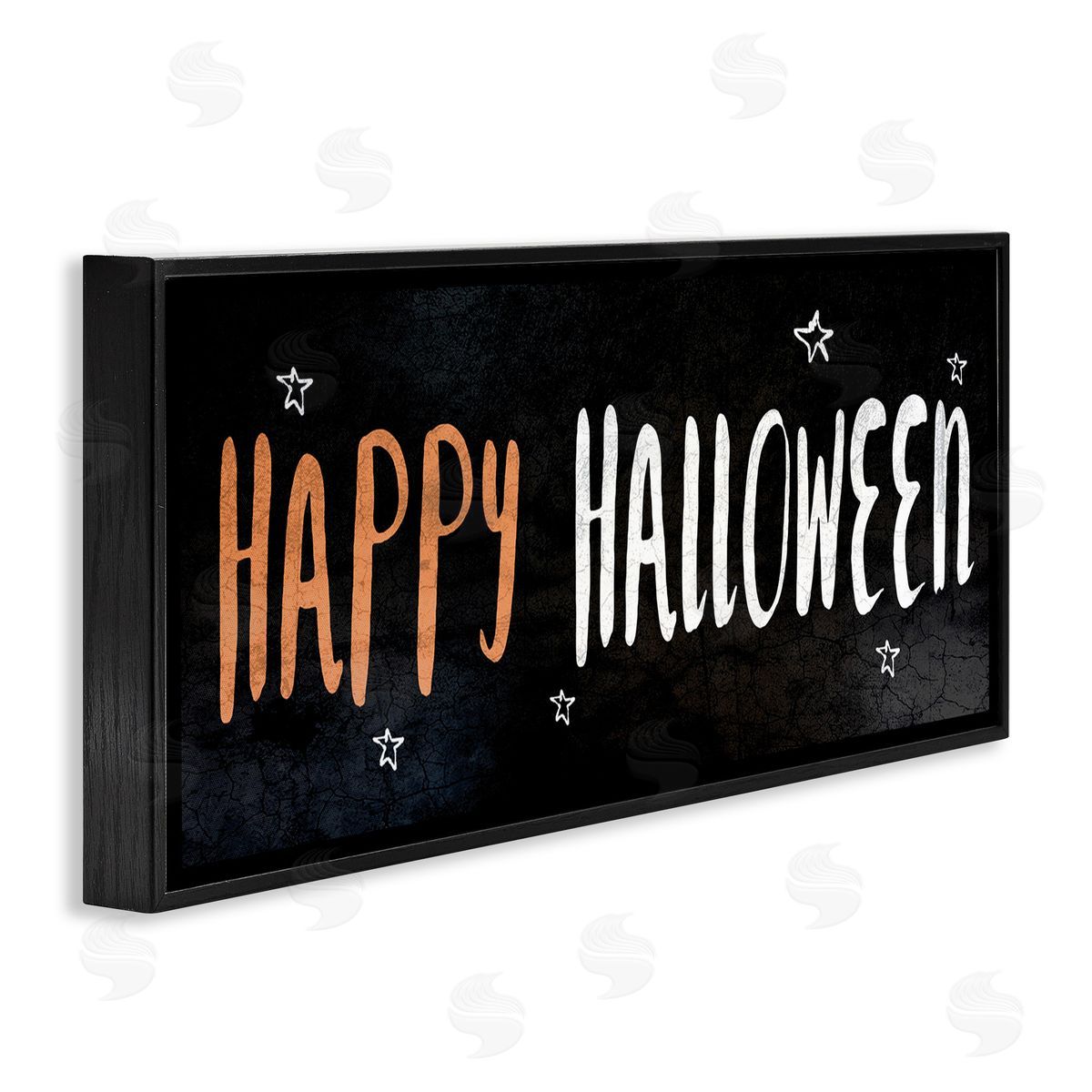 Happy Halloween Spooky Stars Black Frame Print Wall Art, Home Decor by Stupell Studio