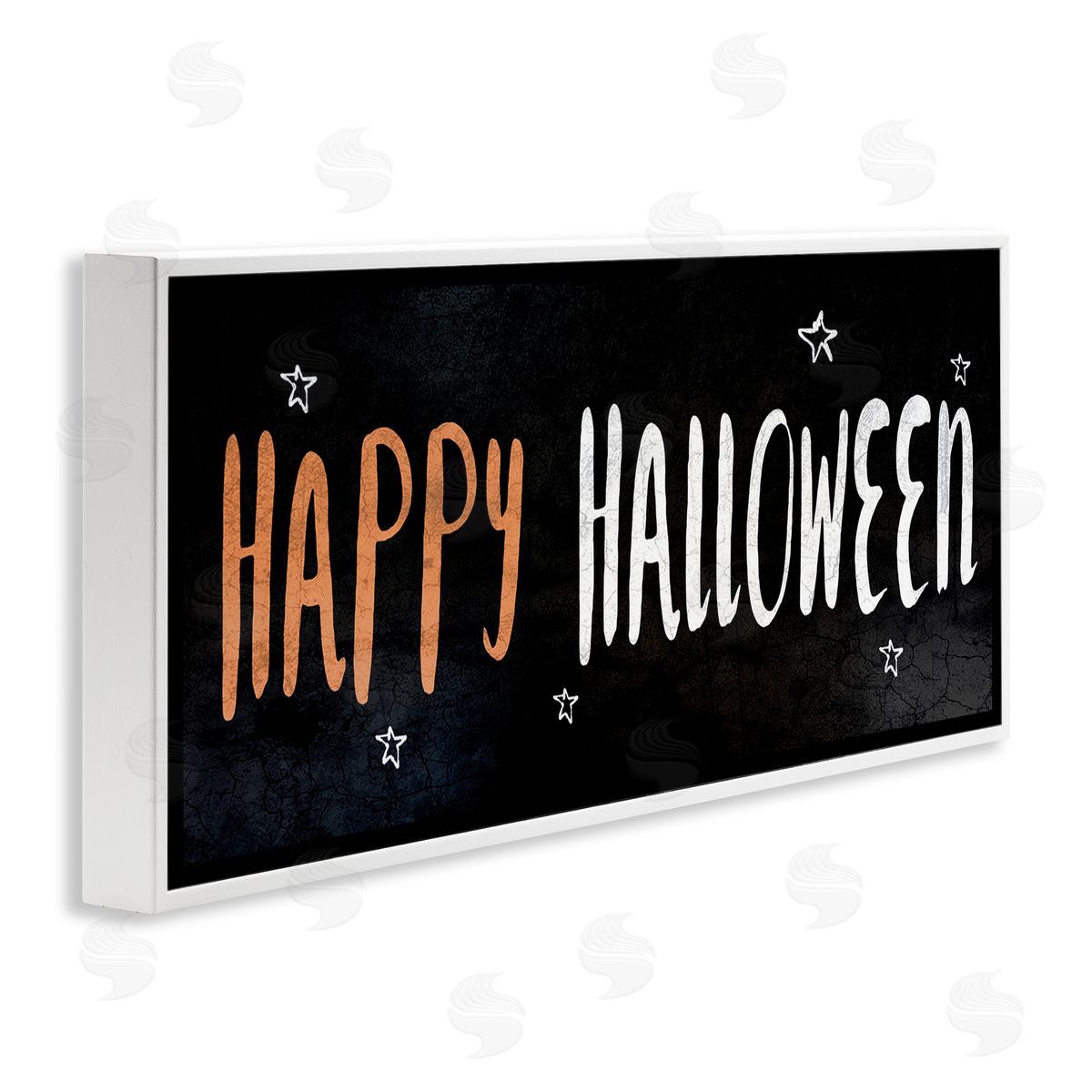 Happy Halloween Spooky Stars White Frame Print Wall Art, Home Decor by Stupell Studio