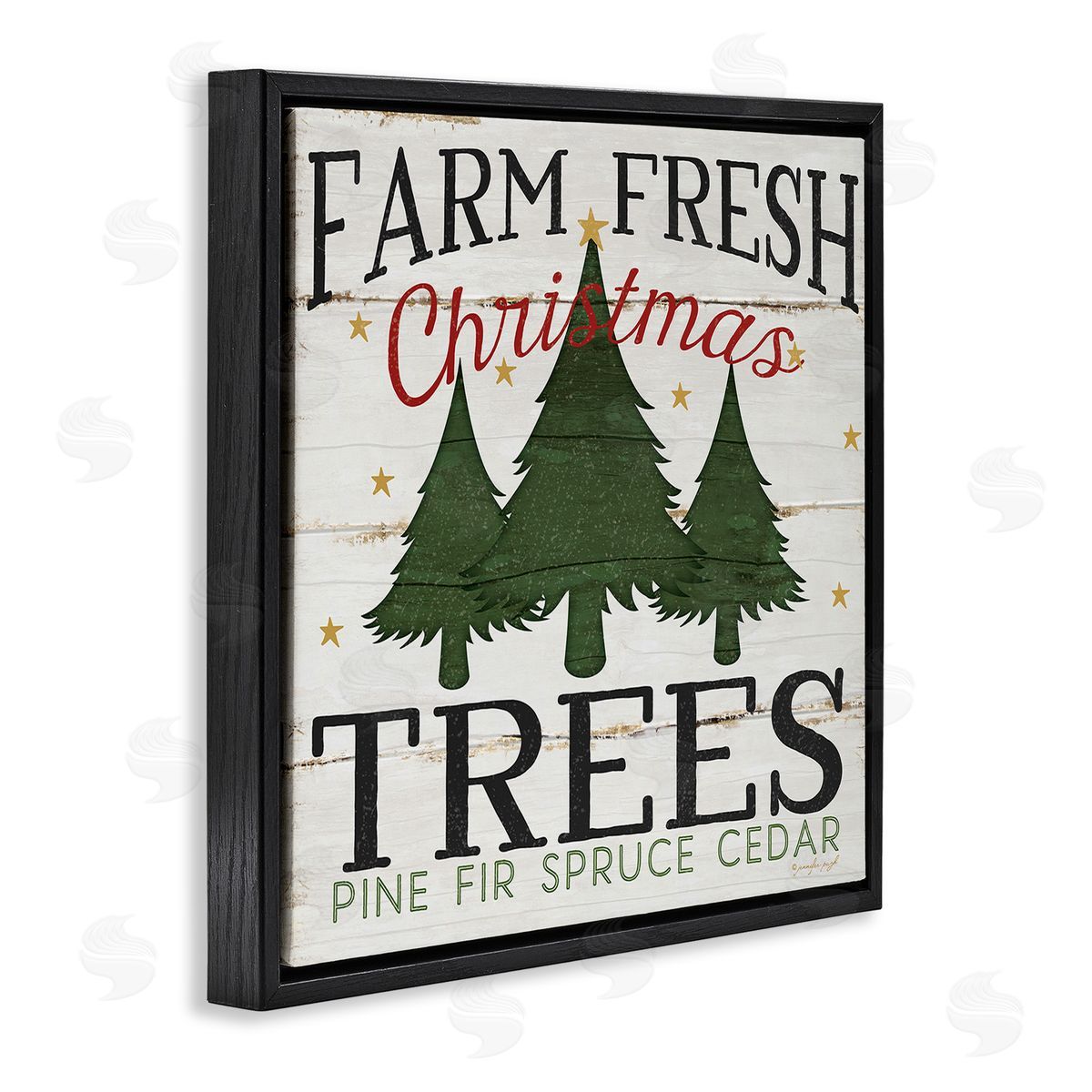 Farm Fresh Christmas Trees Black Floating Frame Canvas Wall Art, Home Decor by Jennifer Pugh