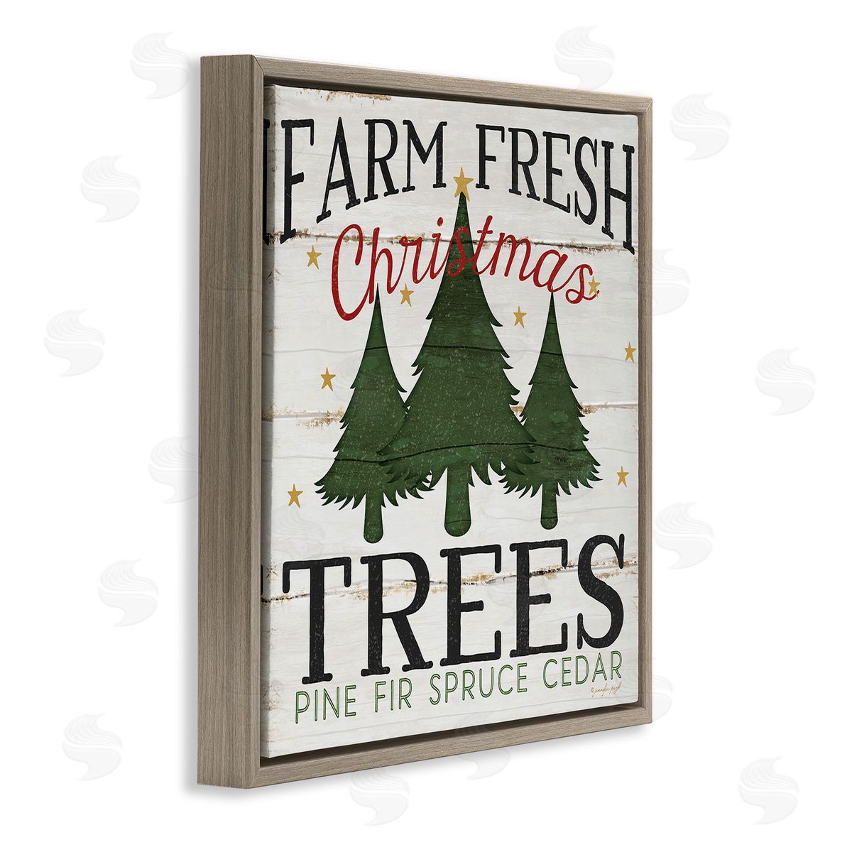Farm Fresh Christmas Trees Brown Floating Frame Canvas Wall Art, Home Decor by Jennifer Pugh