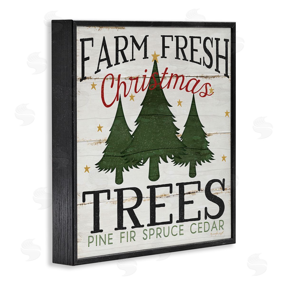 Farm Fresh Christmas Trees Black Frame Print Wall Art, Home Decor by Jennifer Pugh
