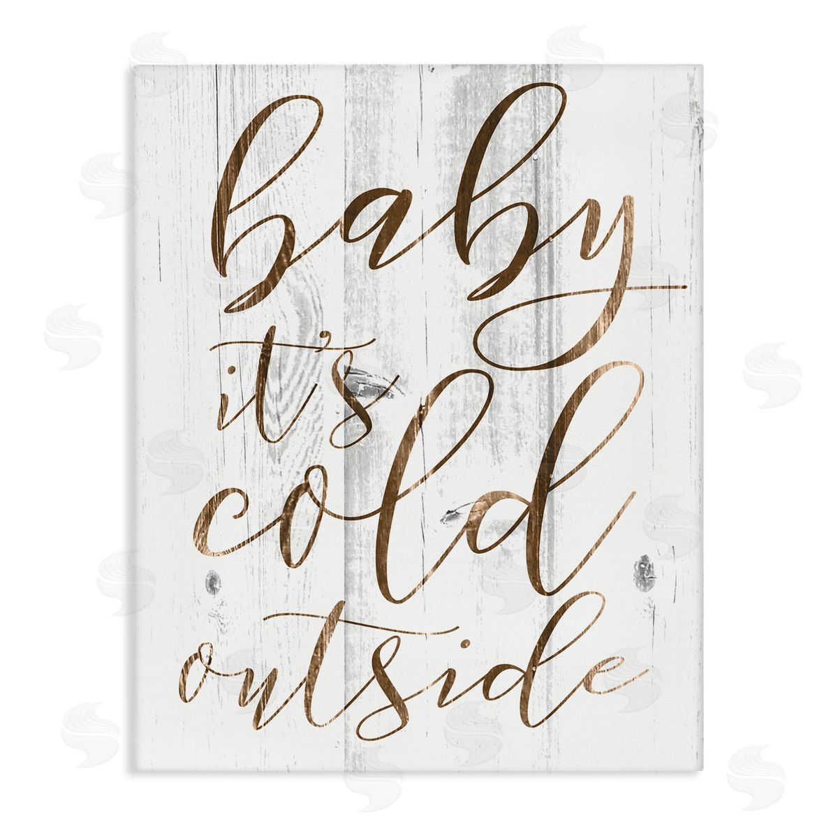 Baby Its Cold Outside Cursive Canvas Wall Art, Home Decor by Stupell Studio