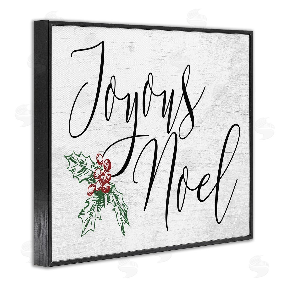 Joyous Noel Christmas Botanicals Black Frame Print Wall Art, Home Decor by Stupell Studio