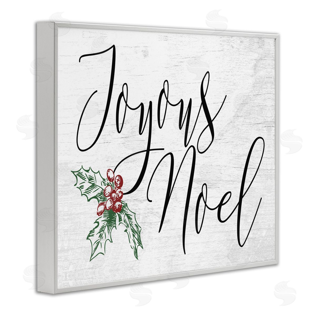 Joyous Noel Christmas Botanicals White Frame Print Wall Art, Home Decor by Stupell Studio