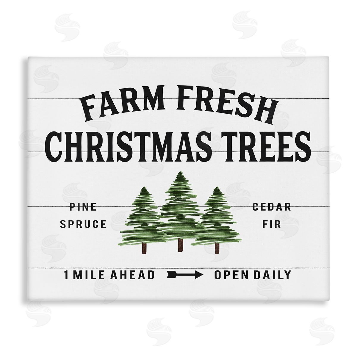 White Farmhouse Christmas Tree Sign Canvas Wall Art, Home Decor by Lettered and Lined