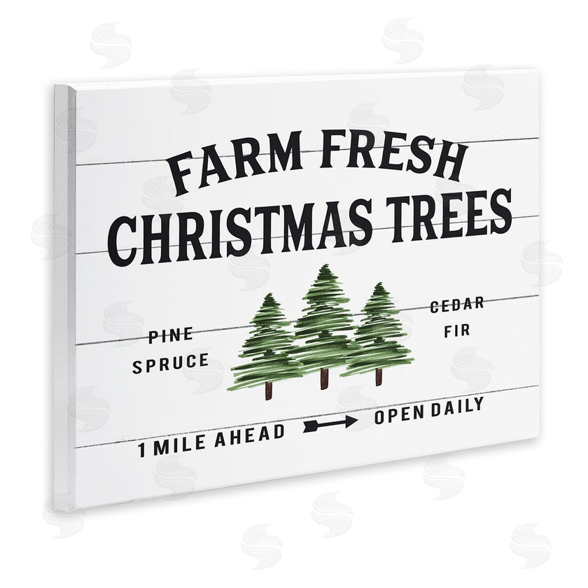 Lettered and Lined | White Farmhouse Christmas Tree Sign