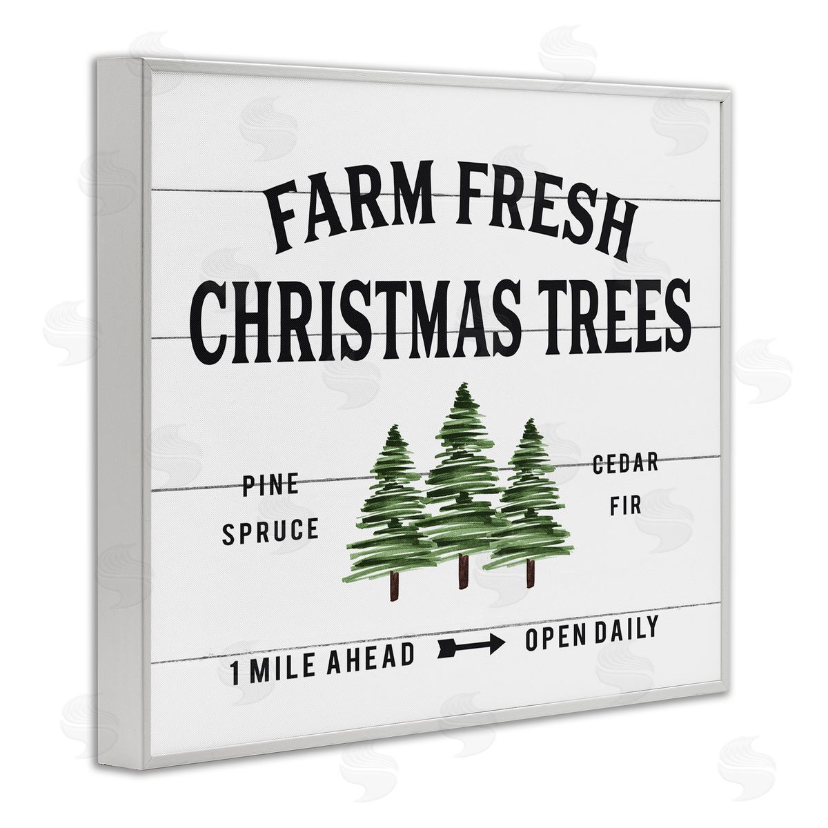 White Farmhouse Christmas Tree Sign White Frame Print Wall Art, Home Decor by Lettered and Lined