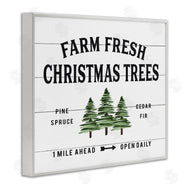 Lettered and Lined | White Farmhouse Christmas Tree Sign