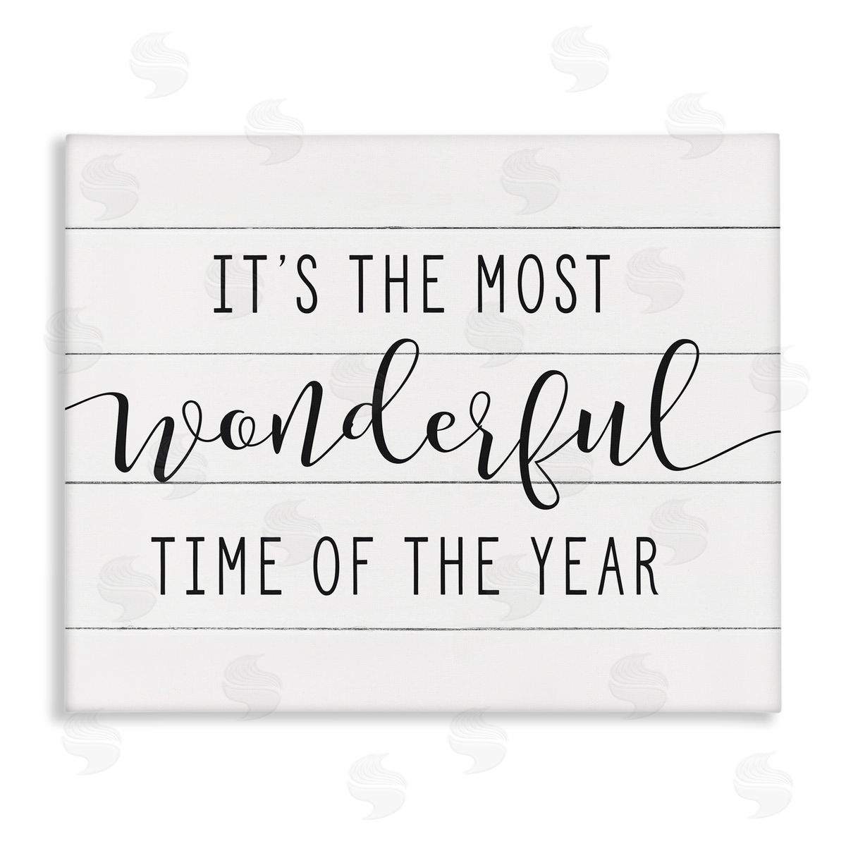 Most Wonderful Time Rustic Chic Canvas Wall Art, Home Decor by Lettered and Lined